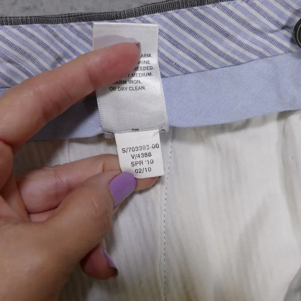 Y2K Banana Republic Pants 32x32 Mens Flat Front Straight Wide Leg Gray Cotton